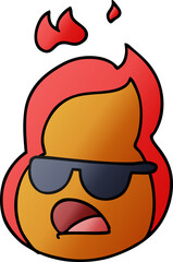 gradient cartoon kawaii flames in shades