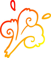 warm gradient line drawing cartoon water waves