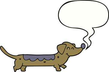 cartoon dog and speech bubble