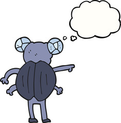 thought bubble cartoon pointing insect