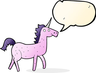 cartoon unicorn with speech bubble