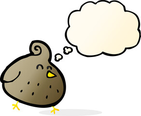 cartoon bird with thought bubble