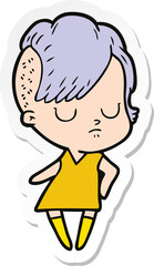 sticker of a cartoon woman