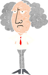cartoon big hair lecturer man
