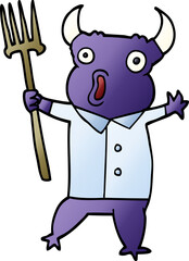 cartoon doodle demon monster