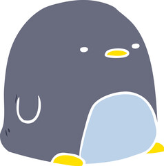 cute flat color style cartoon penguin