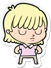 sticker of a cartoon woman