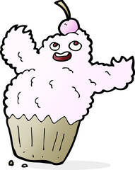 cartoon cupcake monster