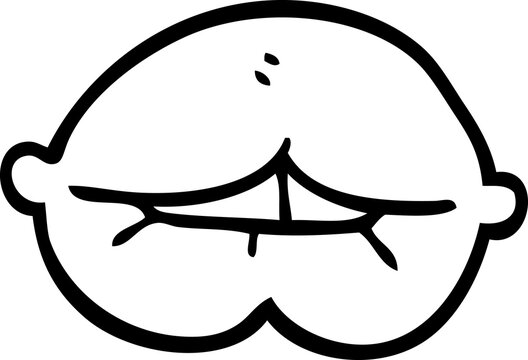 recommend clip art: line drawing cartoon mouth biting lower lip