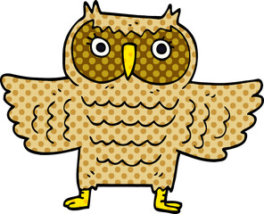 cartoon doodle wise old owl