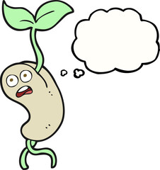 thought bubble cartoon sprouting seed