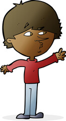 cartoon worried man reaching