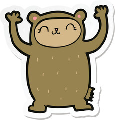 sticker of a cute cartoon bear