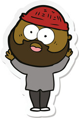 sticker of a cartoon bearded man