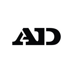Obraz premium A D Logo. AD Letter Logo Design. Alphabet letter icon logo AD