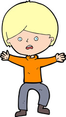 Obraz premium cartoon boy panicking