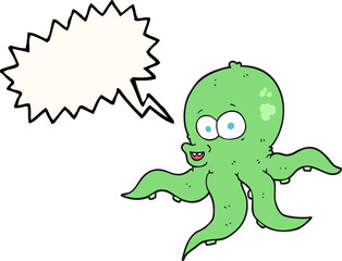 speech bubble cartoon octopus