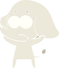 flat color style cartoon unsure elephant