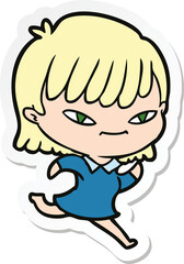 sticker of a cartoon woman