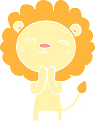 flat color style cartoon lion