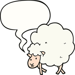 cartoon sheep and speech bubble
