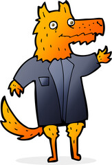 cartoon fox businessman