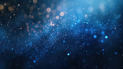 Fototapeta na wymiar blue luxury glitter and bokeh particles, blue bokeh background, holiday festival background
