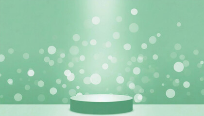 Transforming the product presentation stage, a lively green background is adorned with mesmerizing white circles.