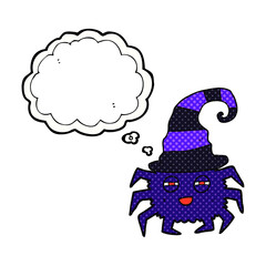 thought bubble cartoon halloween spider