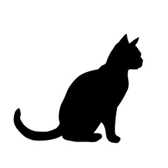 silhouette of cat - vector illustration
