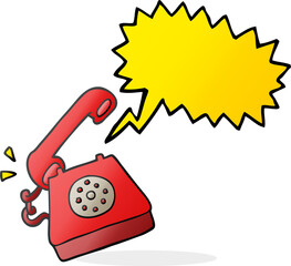speech bubble cartoon ringing telephone