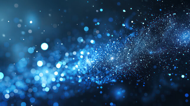 blue luxury glitter and bokeh particles, blue bokeh background, holiday festival background