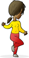 cartoon girl dancing