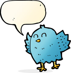 cartoon bird with speech bubble