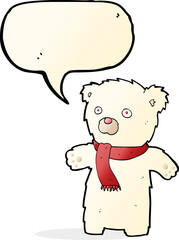 cartoon cute polar bear with speech bubble