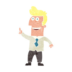 retro cartoon businessman pointing