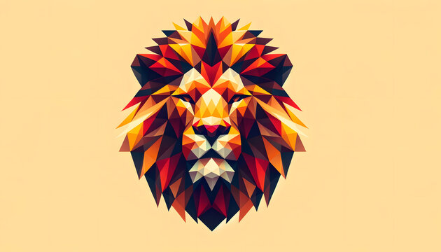 Geometric polygon lion head.