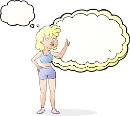 thought bubble cartoon gym woman