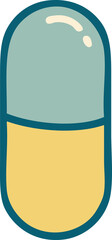 tattoo style icon of a pill
