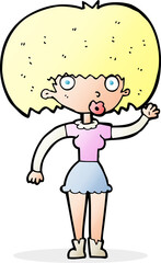 cartoon woman waving