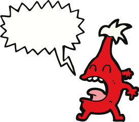 cartoon funny christmas creature with speech bubble