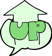 speech bubble cartoon up symbol