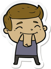 sticker of a happy cartoon man