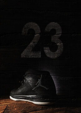 Nike Air Jordan FlghtSpeed basketball shoes and Michael's iconic number 23