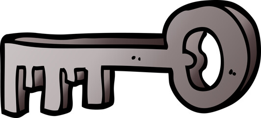 cartoon doodle metal key