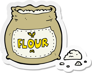 sticker of a cartoon bag of flour