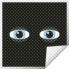 staring eyes graphic square sticker