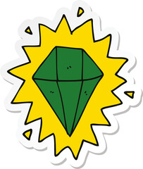 sticker of a cartoon diamond