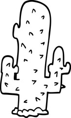 line drawing cartoon cactus