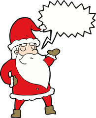 cartoon santa claus with speech bubble
